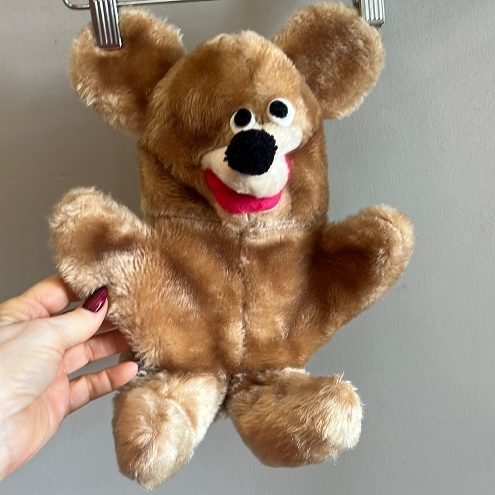 Crazy Critters Vintage Bear Puppet 1990 Brown 12” Plush